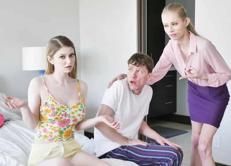 Mẹ kế bắt con gái riêng của anh xã đụ với cậu con trai